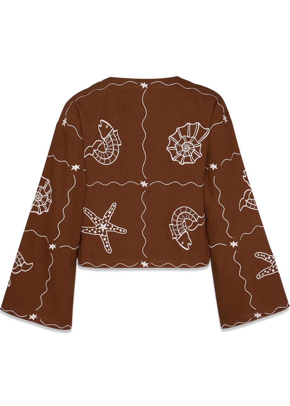 Seashell Top - Soft Brown-Blouses-Sissel Edelbo-Butler Loftet