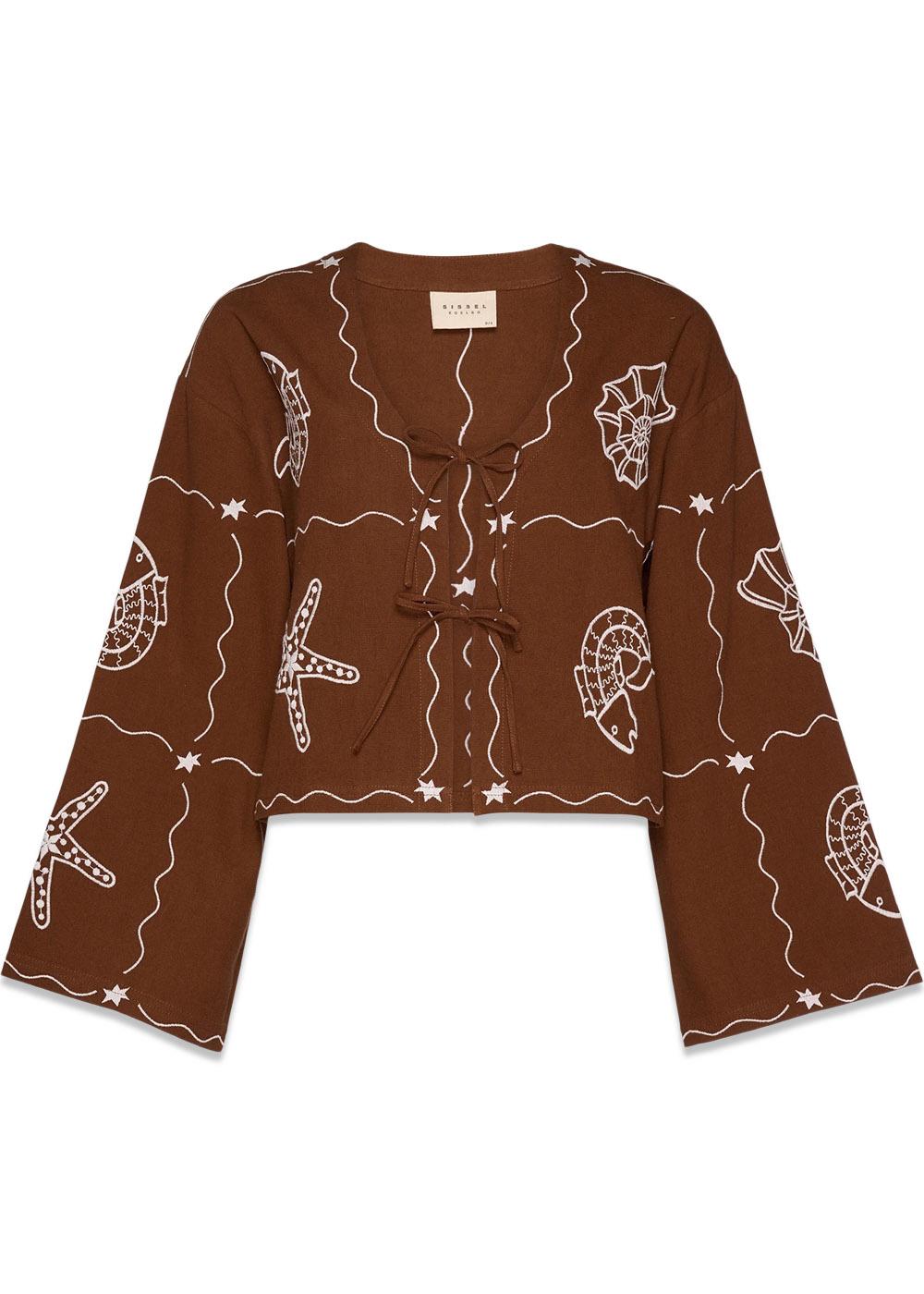 Seashell Top - Soft Brown-Blouses-Sissel Edelbo-Butler Loftet