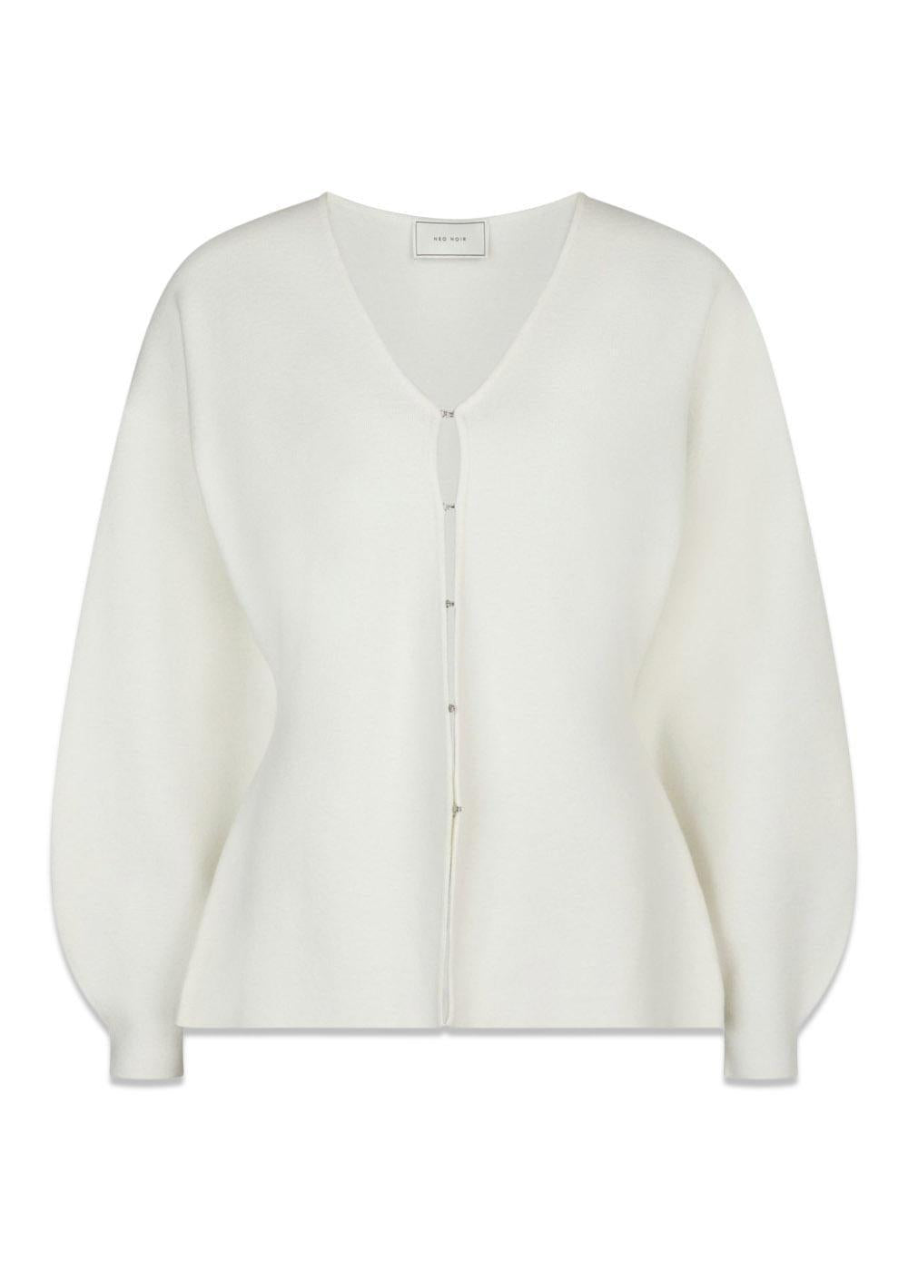 Sellie Knit Cardigan - Off White-Knitwear-Neo Noir-Butler Loftet