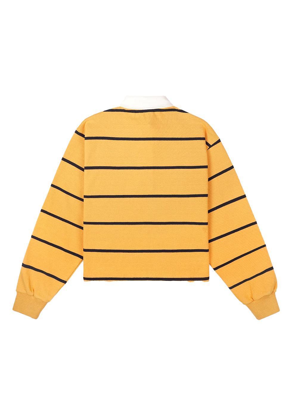 Serif Logo Rugby Polo - Faded Gold/White/Dark Navy-Blouses-Sporty & Rich-Butler Loftet