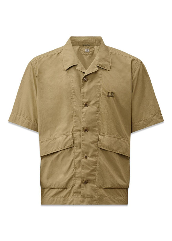 Short Sleeve In Popeline - Moss Gray-Shirts-C.P. Company-Butler Loftet