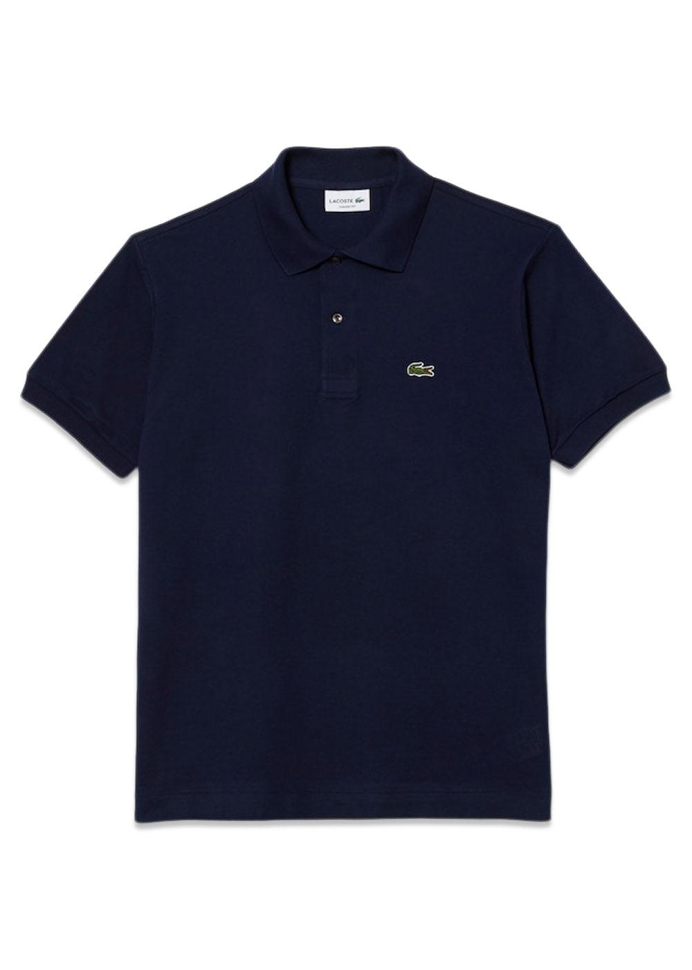 Short Sleeved Ribbed Collar Polo Shirt - Navy