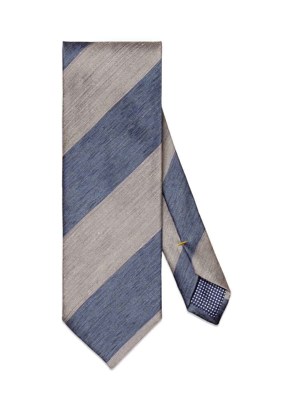 Etons Silk Linen Tie - Blue Stripe. Køb accessories her.