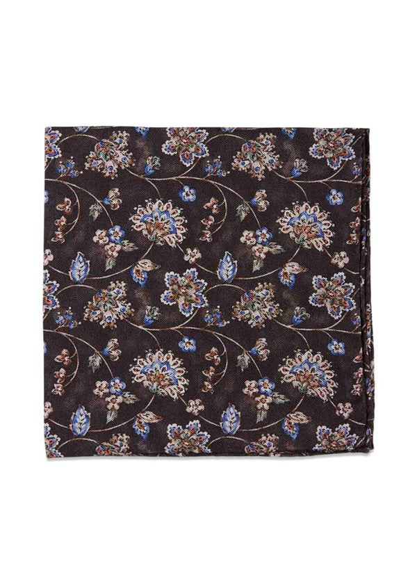 Silk Pocket Square - Brown-Accessories-Portia-Butler Loftet