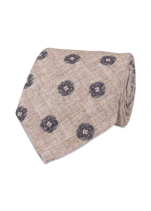 Silk Tie - Beige-Accessories-Portia-Butler Loftet