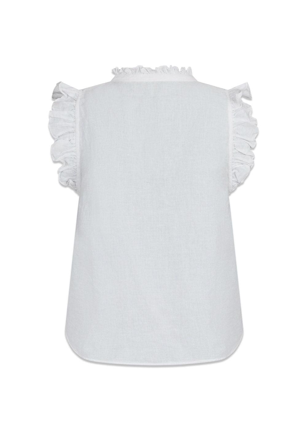 Siona Linen Top - White