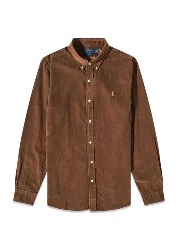 Slim Fit Corduroy Shirt - Brown