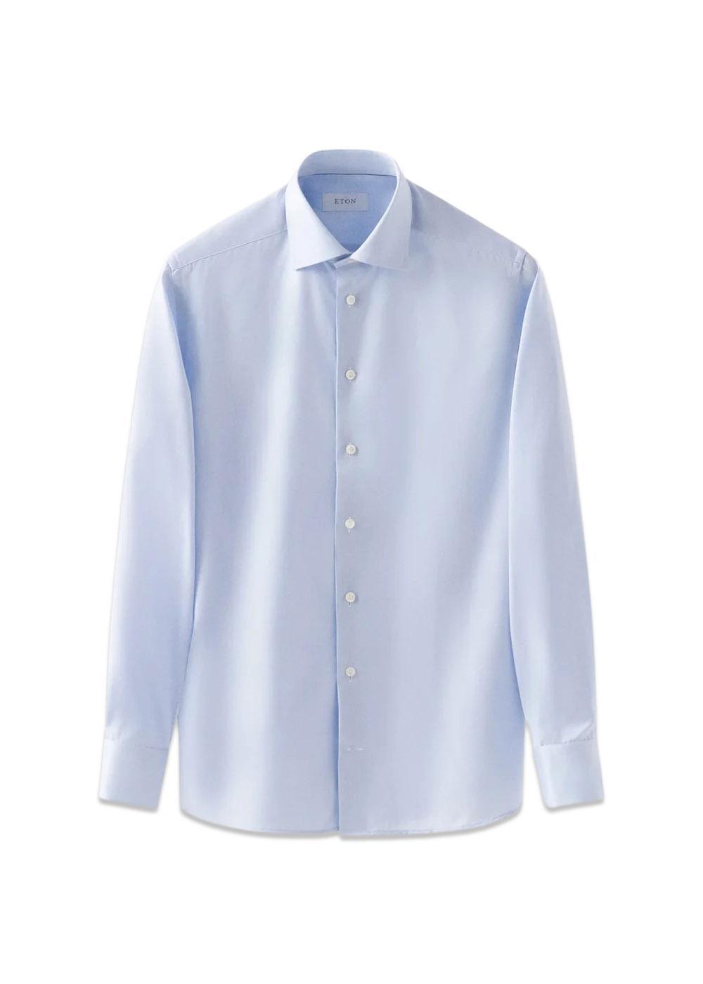 Slim Fit Signature Twill Pointed - Light Blue-Shirts-Eton-Butler Loftet