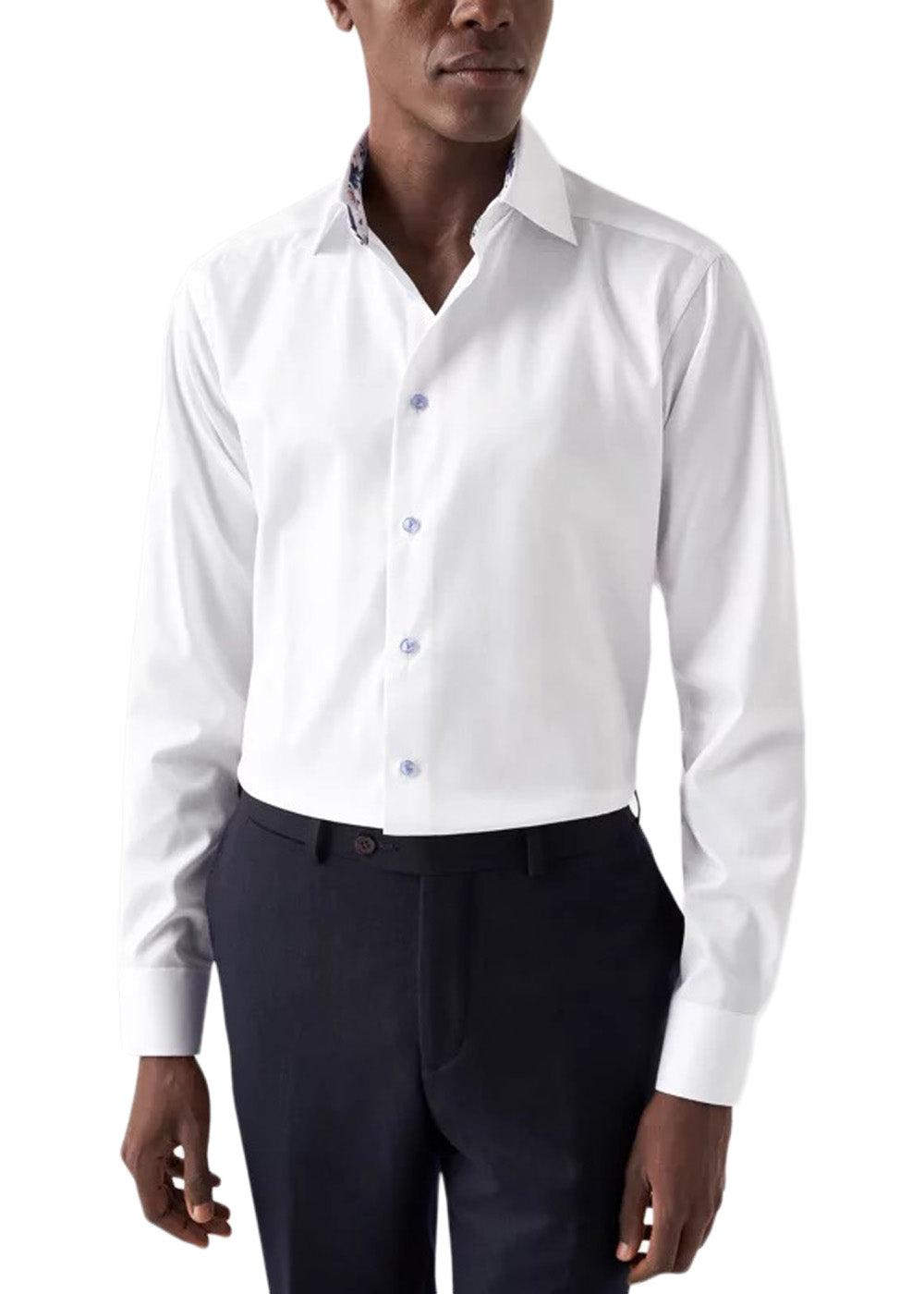 Slim Floral Effect Signature Twill Shirt - White