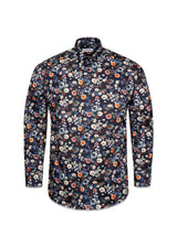 Slim-Floral Print Signature Twill - Navy