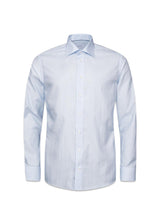 Slim Geometric Micro Print Twill Shirt - Light Blue