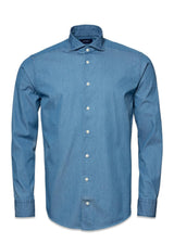 Etons Slim - Navy Lightweight Denim Shirt Button Down - Denim Blue. Køb shirts her.