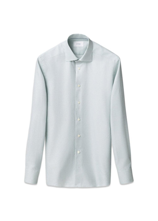 Slim Semi Solid Signatrue Twill Shirt - Green-Shirts-Eton-Butler Loftet