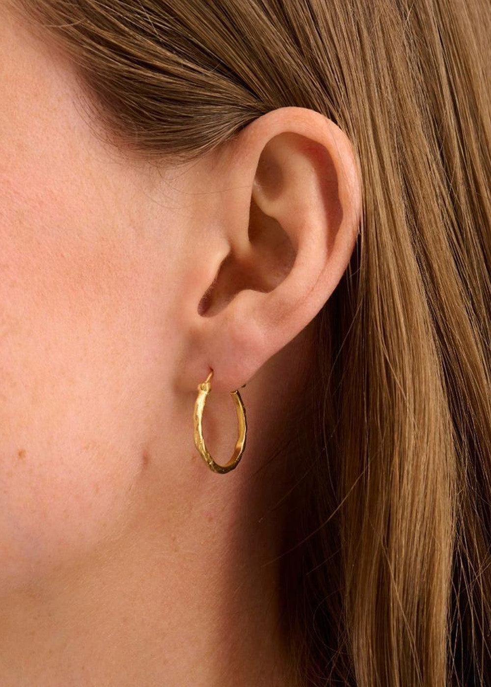 Small Ice Creoles size 20 mm - Gold