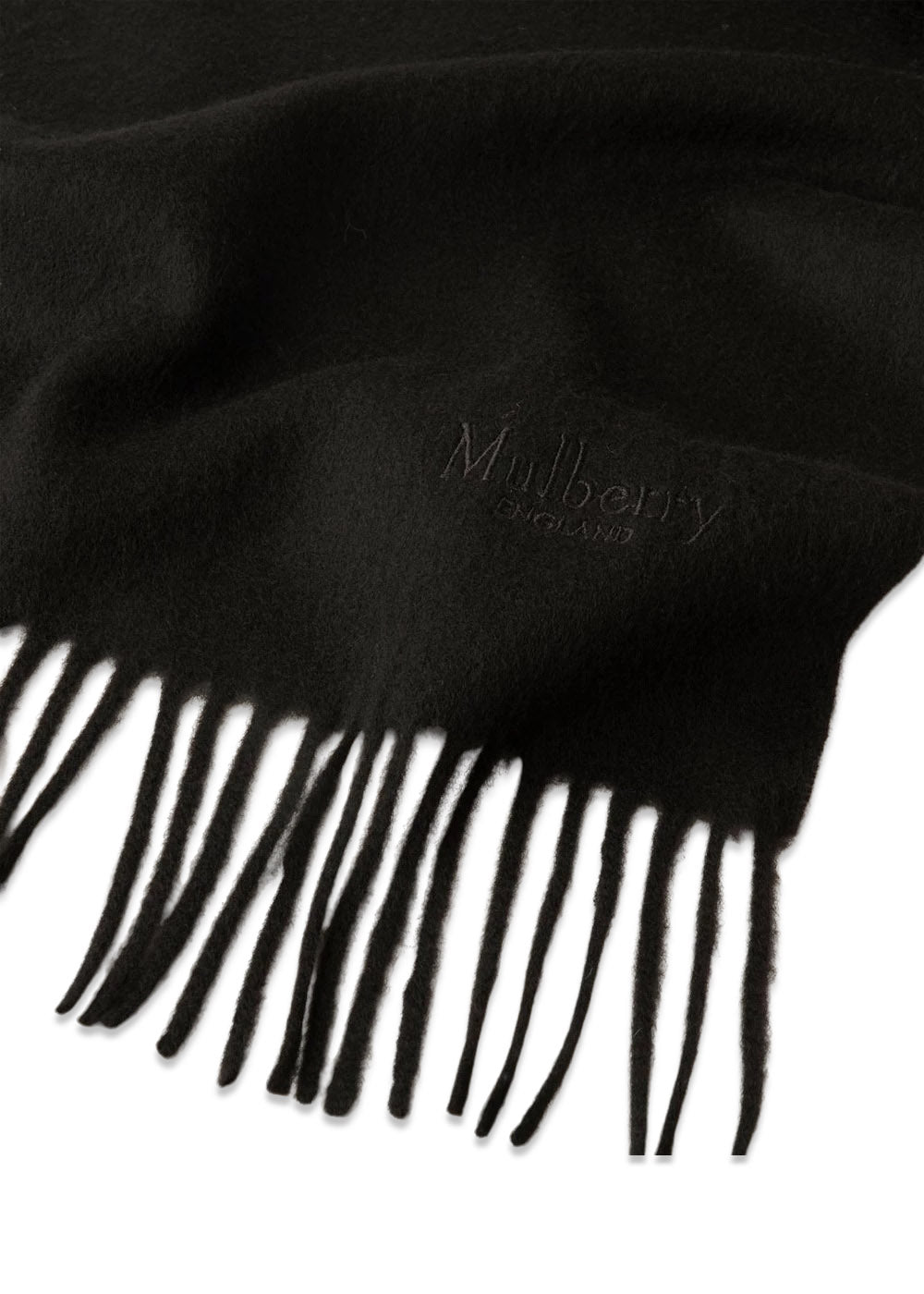 Small Solid Merino Wool Scarf 30 x 200 - Black