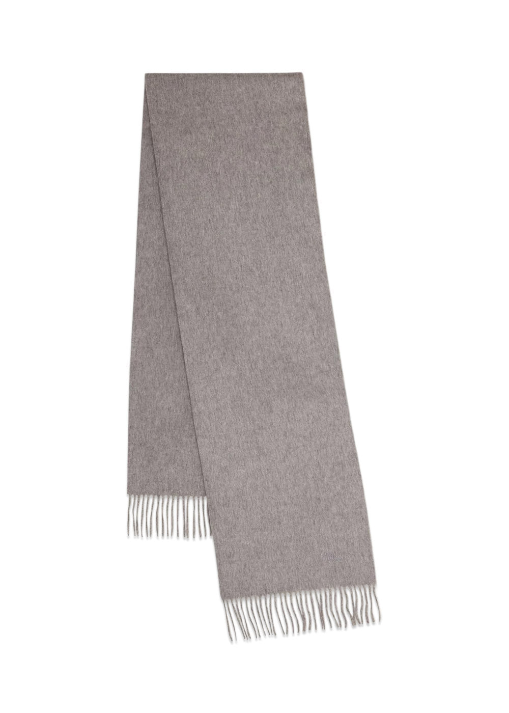 Small Solid Merino Wool Scarf - Light Grey Melange