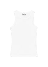 Soft Cotton Rib Tank Top - Bright White-Top-Ganni-Butler Loftet