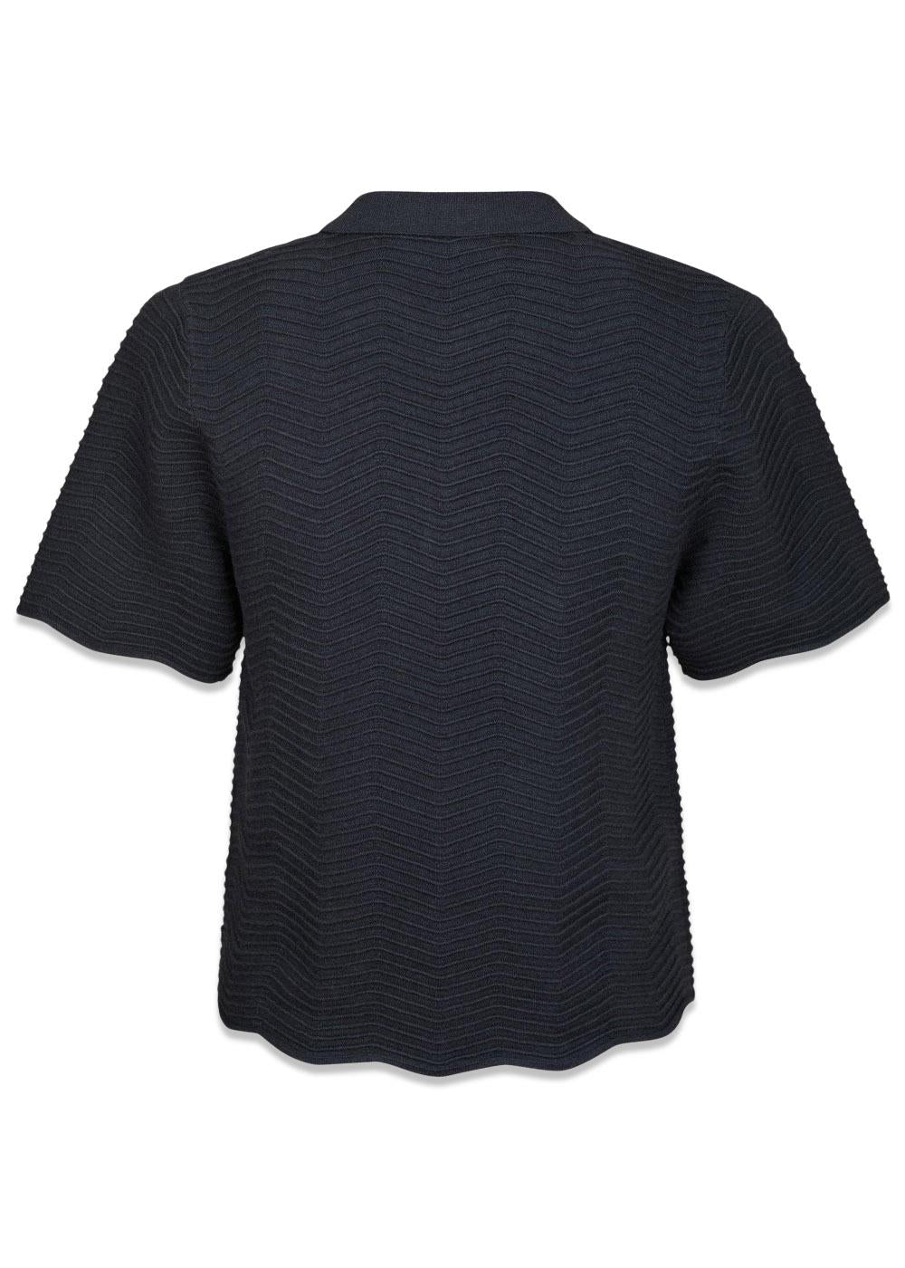 Soko Wave Knit Tee - Midnight Blue-Blouses-Neo Noir-Butler Loftet