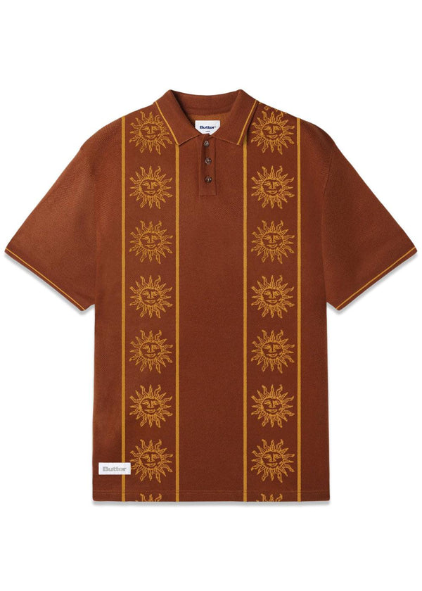 Butter Goods' Solar Knit S/S Shirt - Brown. Køb t-shirts her.