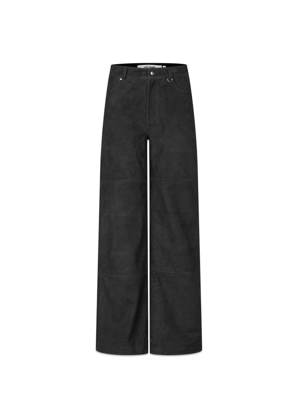 Spirit Suede Trousers - Black-Pants-Oval Square-Butler Loftet
