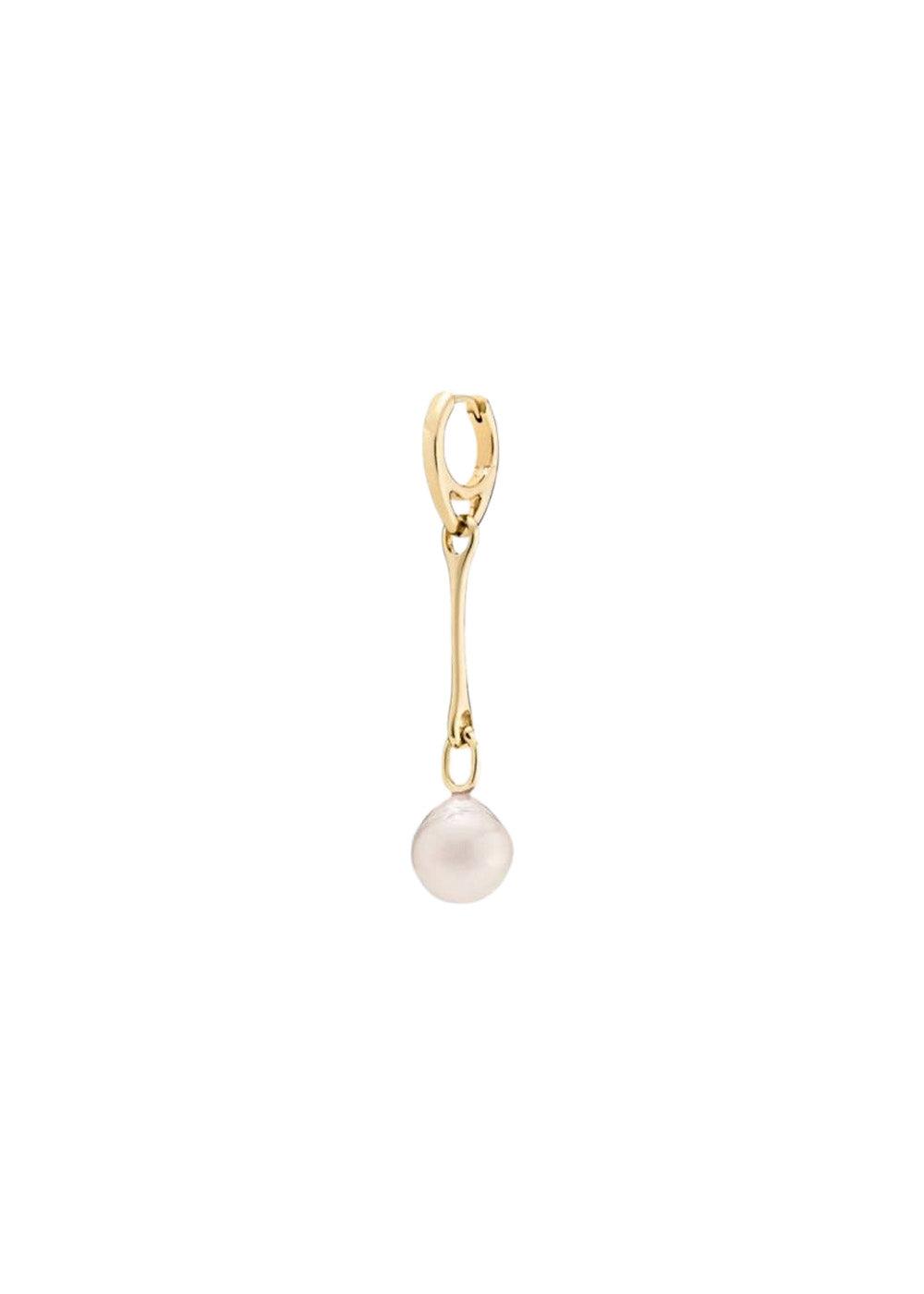 Squash earrring white pearl - Guld