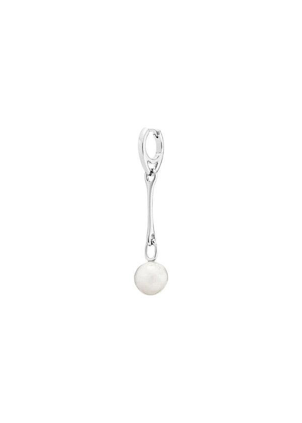 Squash earrring white pearl - Sølv