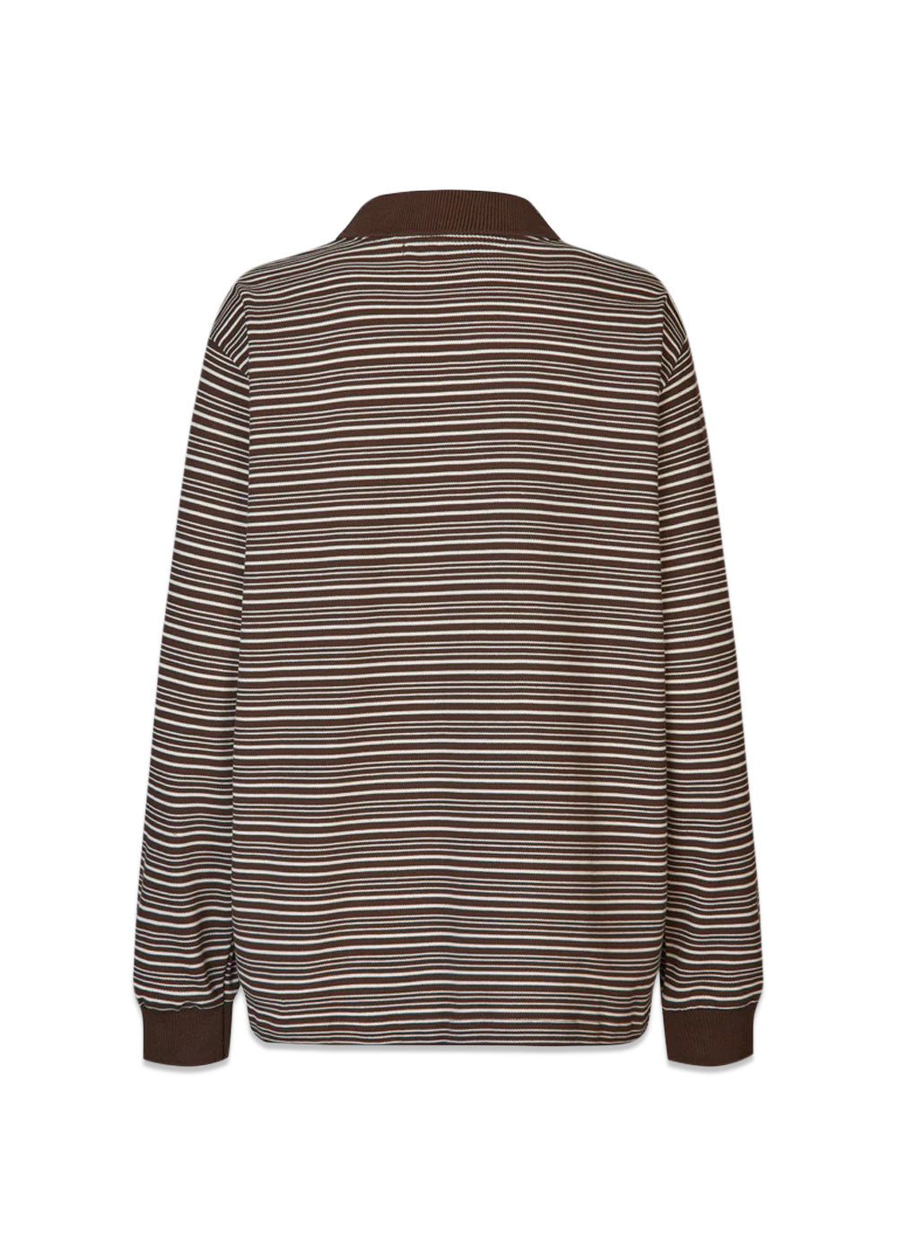 Steffi Oversized Polo - Coffee/Off White Stripe