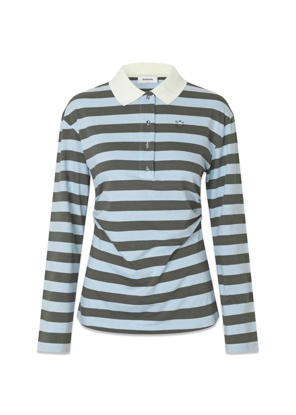 Stetsonmd LS stripe polo - Cashmere Beluga Stripe-T-shirts-Modström-Butler Loftet