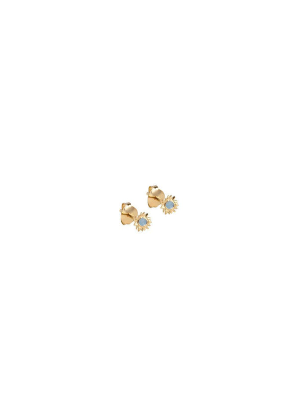 Studs, Mini Sunshine - Steel Blue-Jewellery-ENAMEL Copenhagen-Butler Loftet