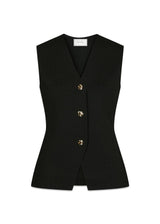 Sway Smooth Knit Waistcoat - Black-Knitwear-Neo Noir-Butler Loftet