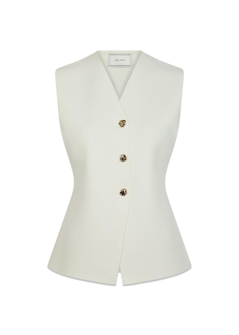 Sway Smooth Knit Waistcoat - Off White-Knitwear-Neo Noir-Butler Loftet