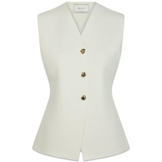 Sway Smooth Knit Waistcoat - Off White-Knitwear-Neo Noir-Butler Loftet