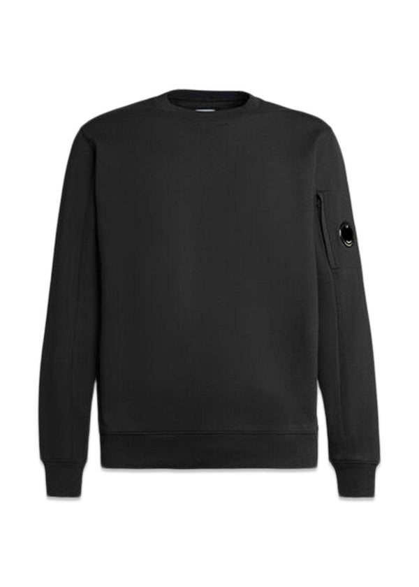 Sweatshirts - Crew Neck Diagonal Raised Fleece - Black