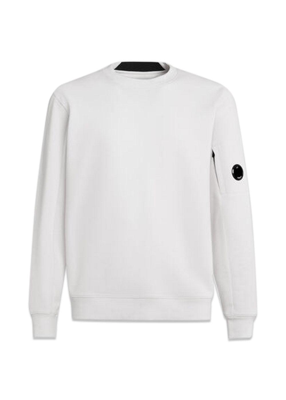 Sweatshirts - Crew Neck Diagonal Raised Fleece - Gauze White