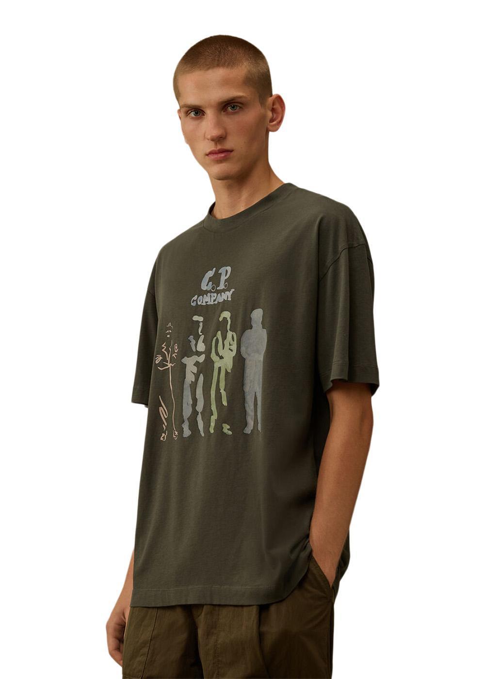 T-shirts - Short Sleeve Jersey 30/1 - Dark Shadow-T-shirts-C.P. Company-Butler Loftet