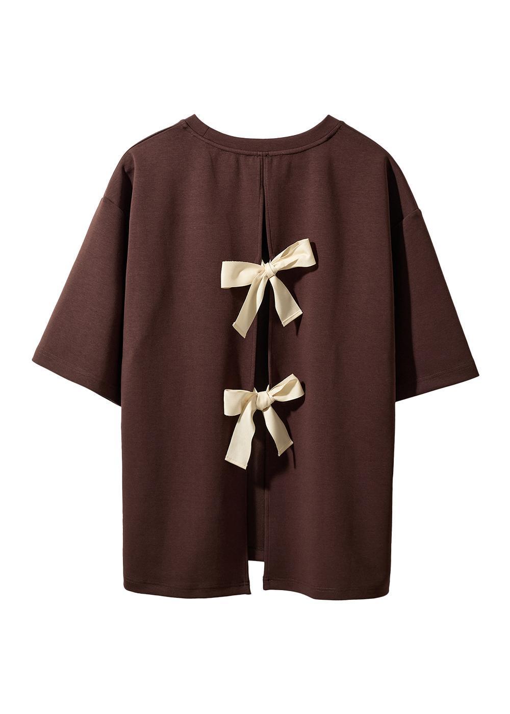 TG Bow Tee - Espresso-T-shirts-The Garment-Butler Loftet