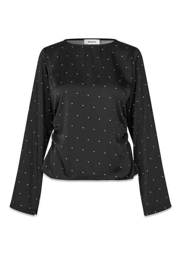 Tailormd print top - Black Dot-Top-Modström-Butler Loftet
