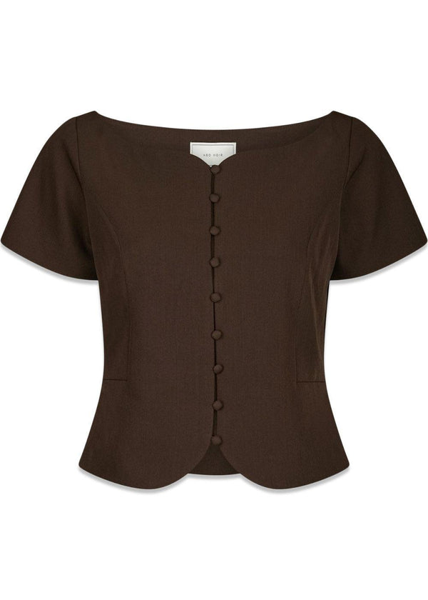 Tango Structure Top - Dark Brown-Blouses-Neo Noir-Butler Loftet