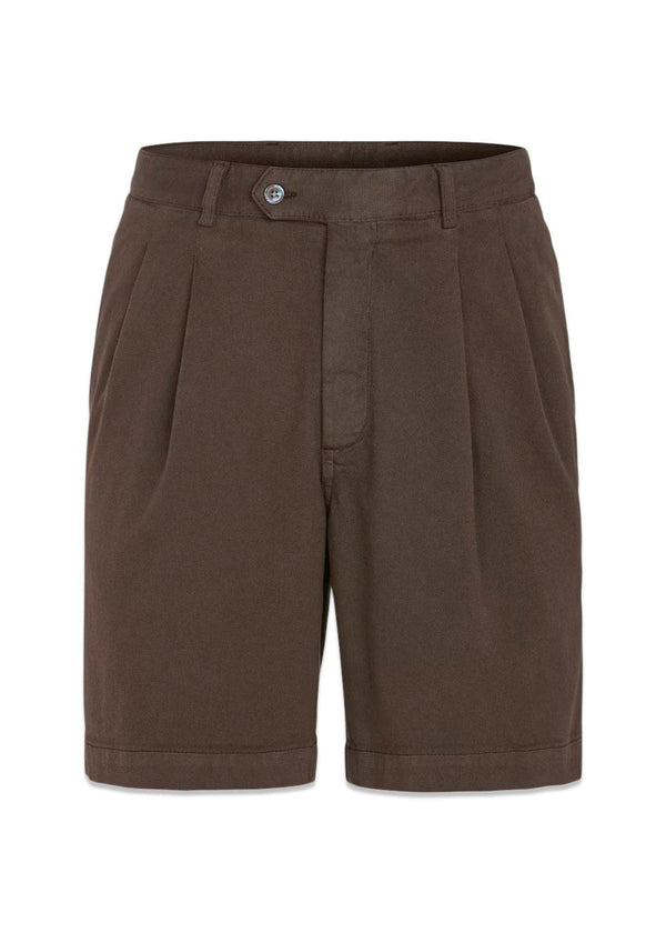 Tanker Pleat Shorts - Brown Elk-Shorts-Oscar Jacobson-Butler Loftet