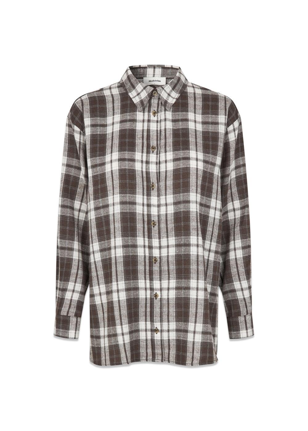 Tappomd shirt - Seal Brown Tartan-Shirts-Modström-Butler Loftet