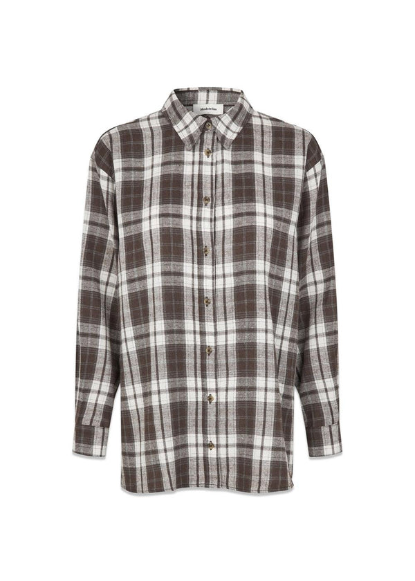 Tappomd shirt - Seal Brown Tartan-Shirts-Modström-Butler Loftet
