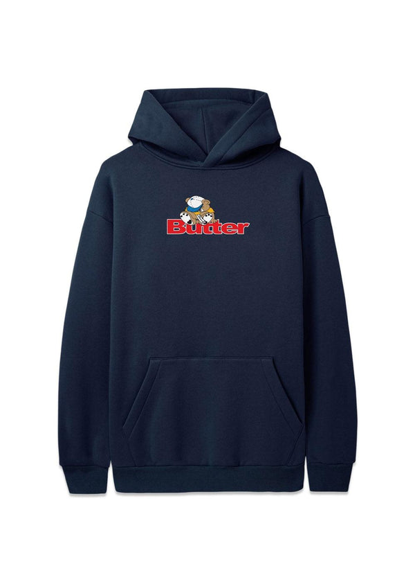 Teddy logo pullover Hood - Navy