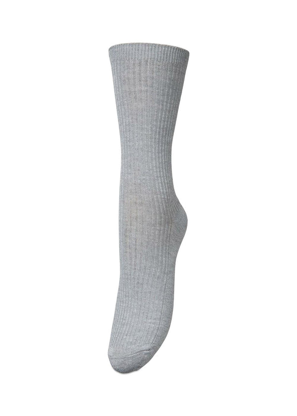 Telma Solid Sock - Light Grey Melange-Socks/stockings-BeckSöndergaard-Butler Loftet