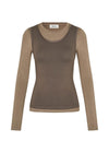 Thaliamd LS t-shirt - Spring Dust/Chocolate Chip-Blouses-Modström-Butler Loftet