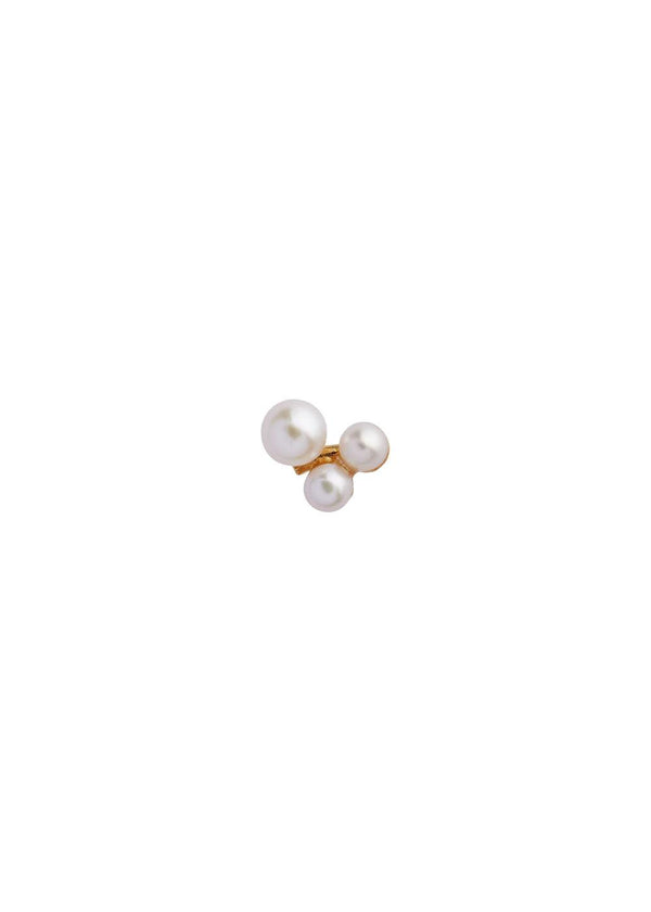 Three Pearl Berries Earring - Gold