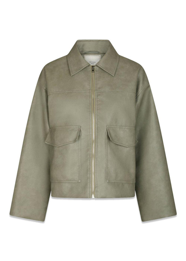Titan Faux Leather Jacket - Soft Green-Outerwear-Neo Noir-Butler Loftet
