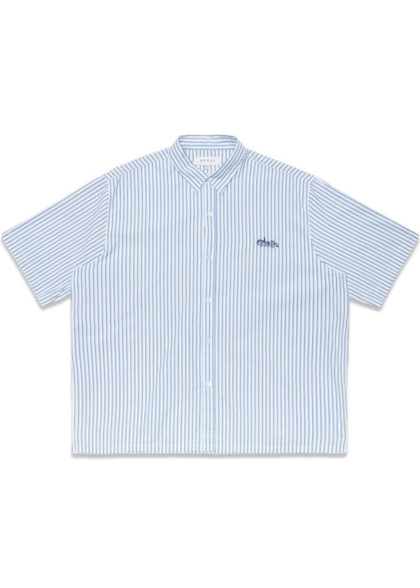 Toledo Shirt Ss-White/Blue - White-Shirts-Edwin-Butler Loftet