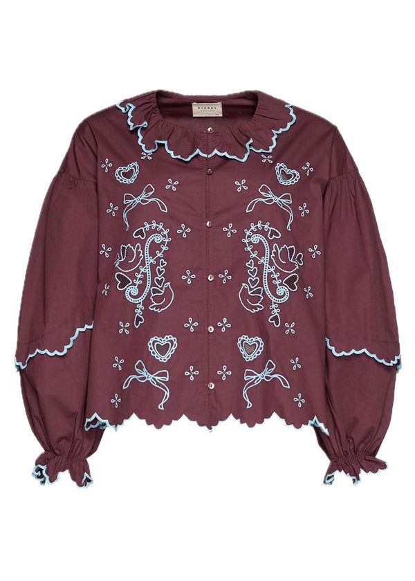 Tone Shirt - Wine-Blouses-Sissel Edelbo-Butler Loftet