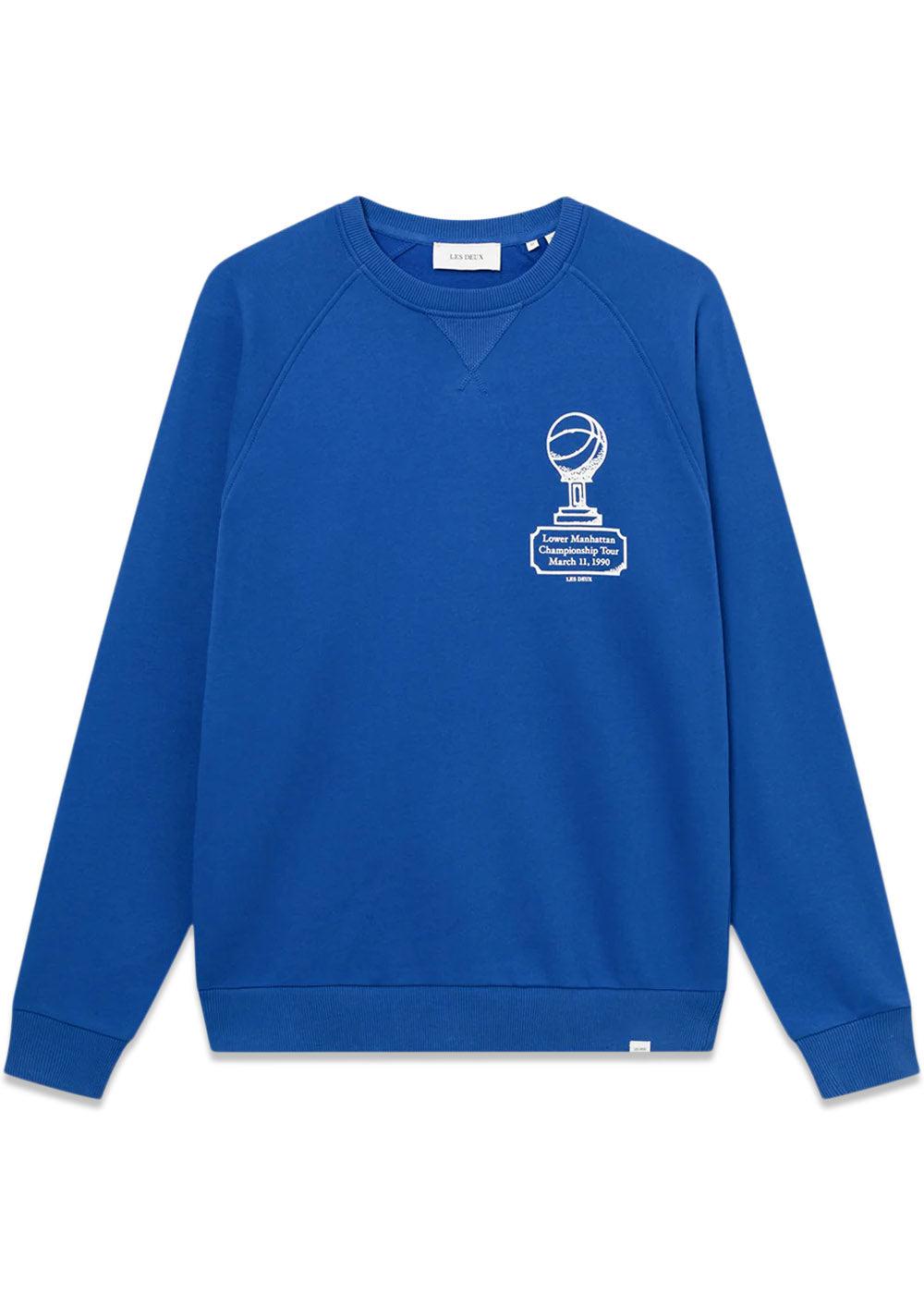 Tournament Sweatshirt - Surf Blue/White-Sweatshirts-Les Deux-Butler Loftet