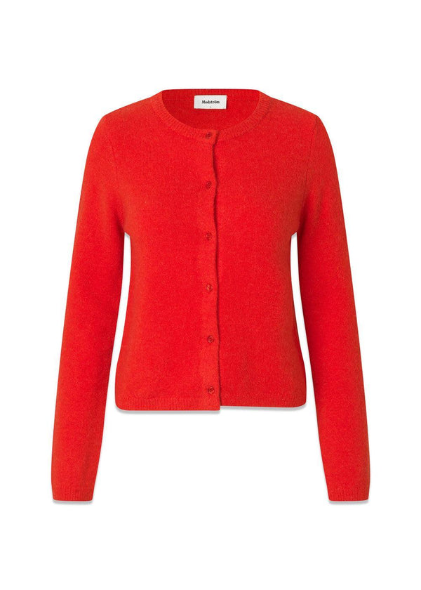 Treemd short cardigan - Racing Red-Knitwear-Modström-Butler Loftet